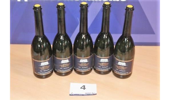 5 flessen à 75cl witte wijn GENOELS-ELDEREN, Chardonnay Blauw, 2016, Belgie
